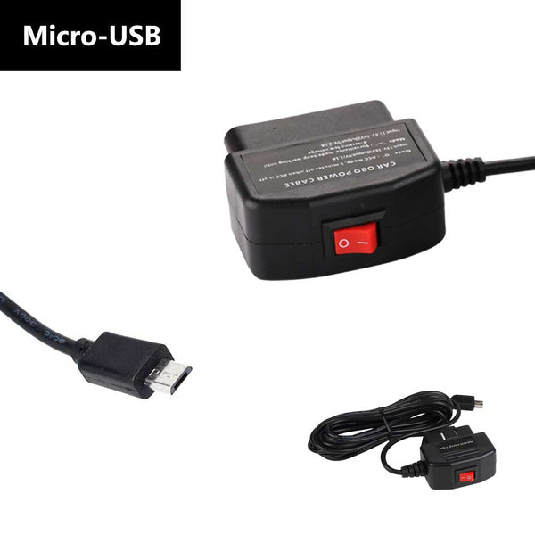 Replacement Micro-USB Power Cord for Dash Cams and other Devices