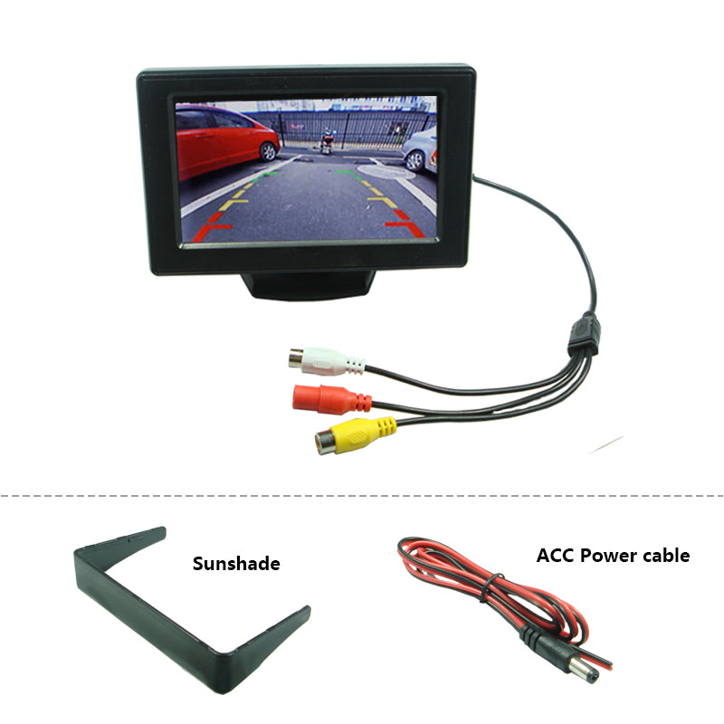 LCD Display, Plug And Play Easy To Install And Use Car Rear View Monitor  With 4.3-inch For Car Backup Camera 